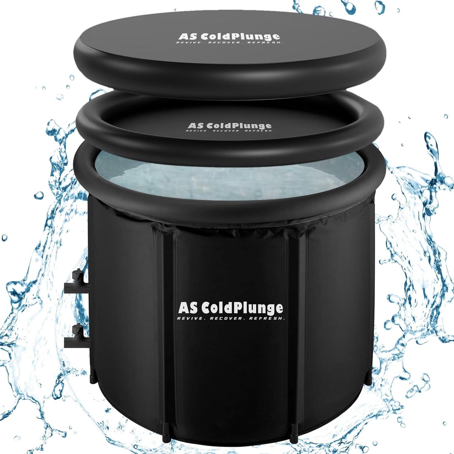 AS Coldplunge XL Ice Bath Tub for Cold Plunge, Ice Pod with Lid & Cover, Inflatable Ice Bucket with 2 Drain Valves for Chiller, Cold Therapy Recovery