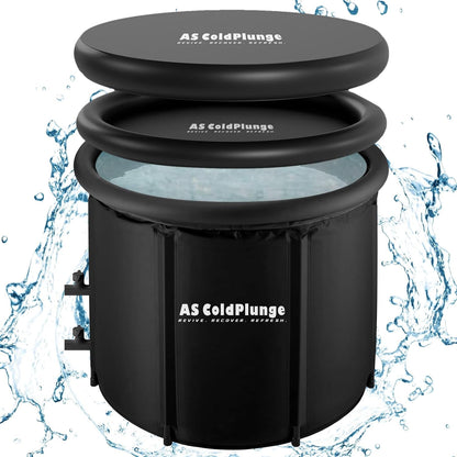 AS Coldplunge XL Ice Bath Tub for Cold Plunge, Ice Pod with Lid & Cover, Inflatable Ice Bucket with 2 Drain Valves for Chiller, Cold Therapy Recovery